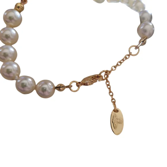 Vivienne Westwood Elegant Gold and Pearl Bracelet - NWOT with Dust Bag - Picture 6 of 8